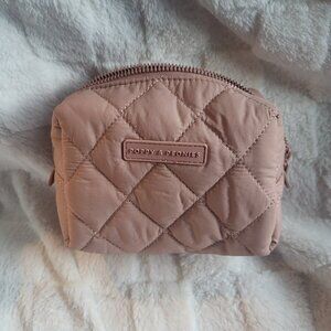 Poppy & Peonies, Blush Quilted Cosmetic Bag